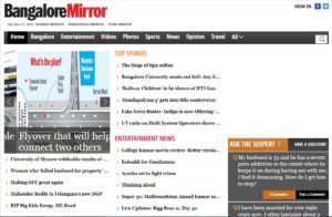 Banglore Mirror News Website Dhanviservices Dhanvi Services South India News Papers & Other News Websites